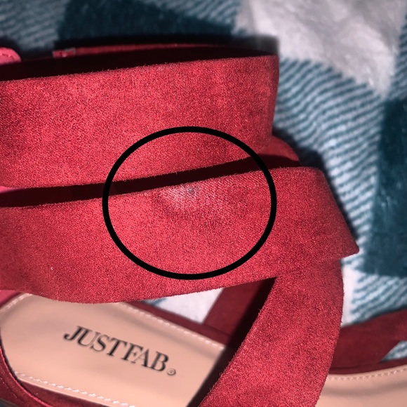 *NEW* JustFab Ismay Burgundy Brick Red Wedges - Picture 15 of 16